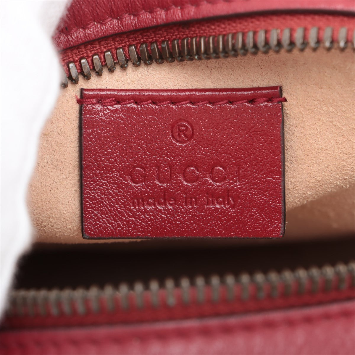 Gucci GG Marmont Round Mini Red Leather Shoulder Bag #1924