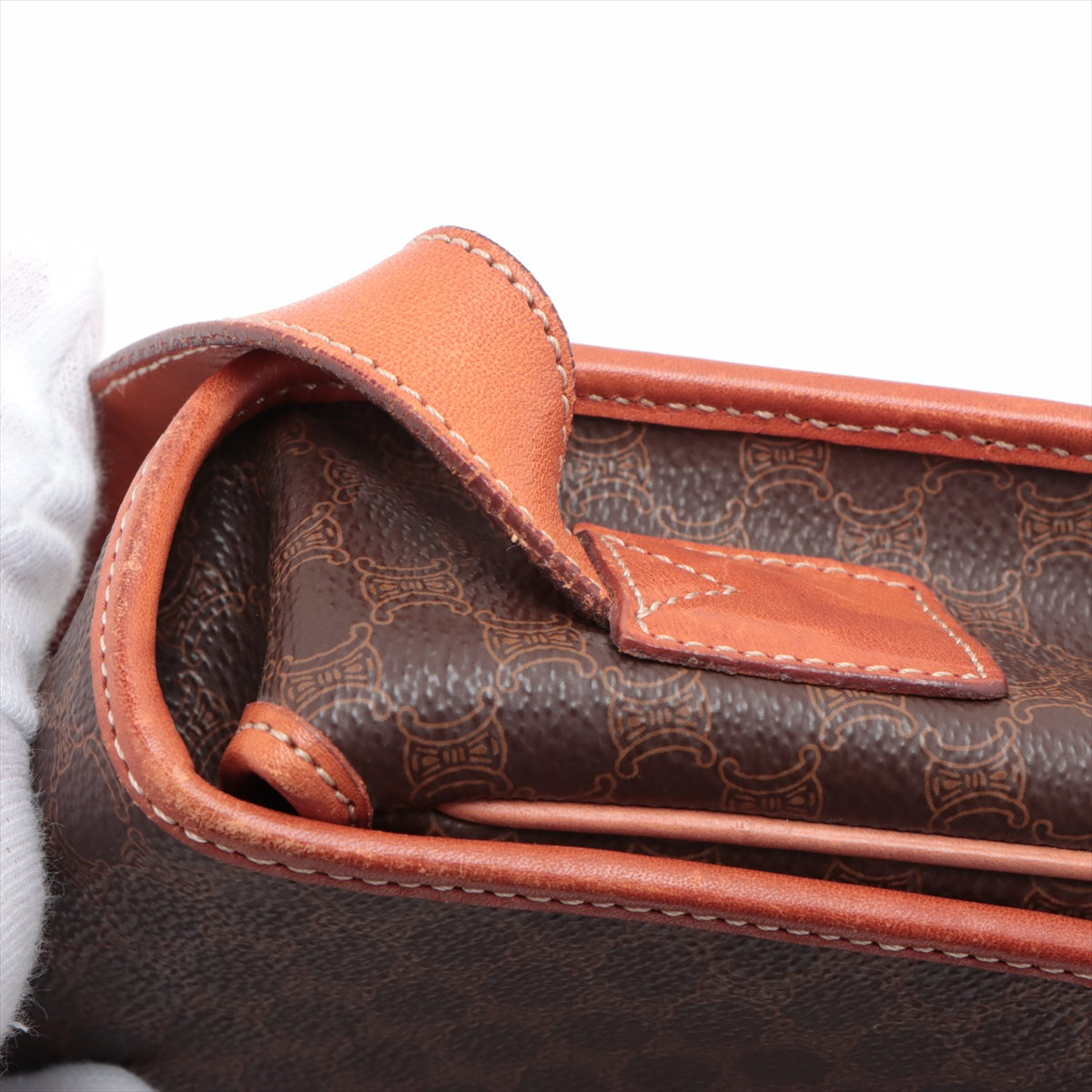 Celine Macadam Brown PVC & leather Crossbody Bag #2157
