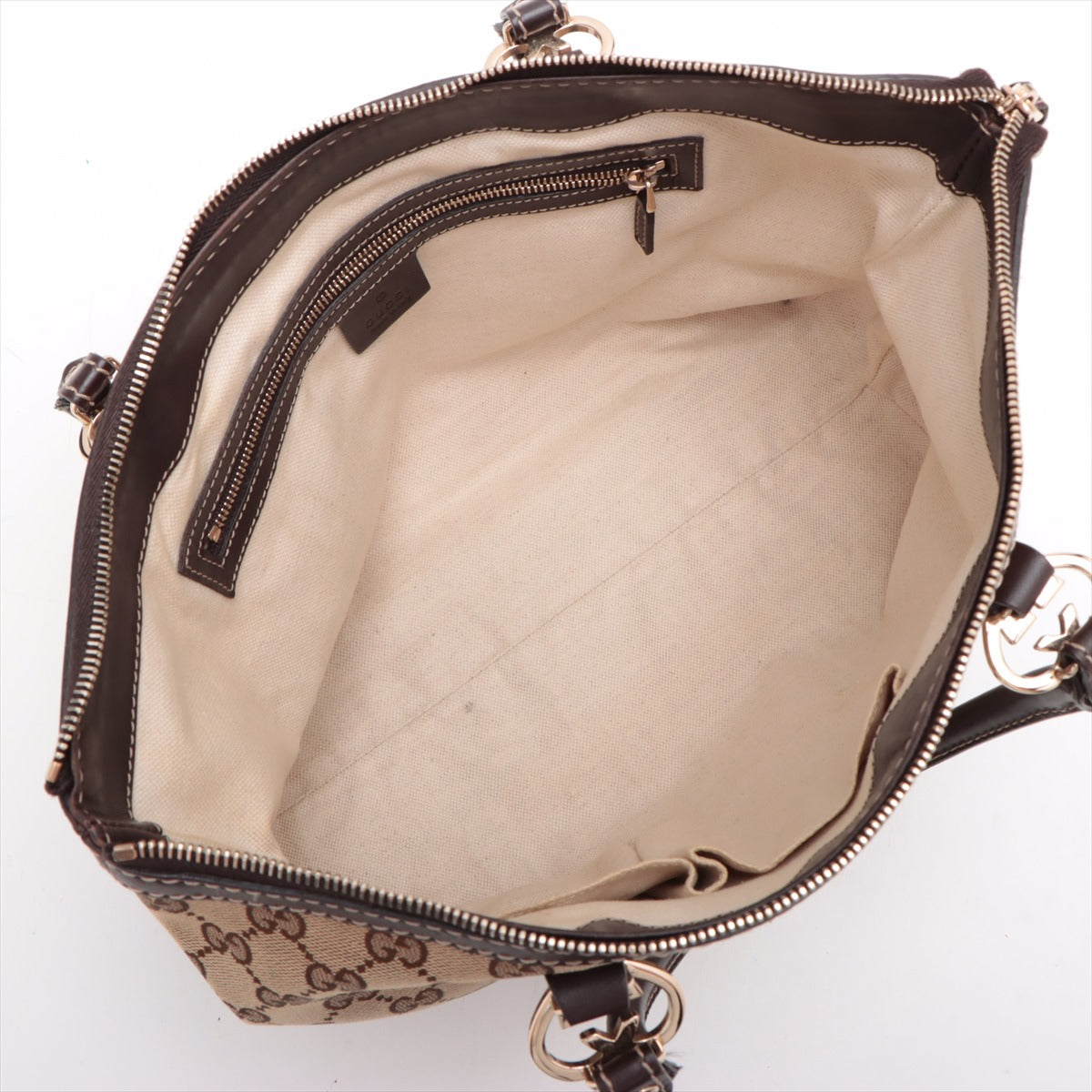Gucci GG Canvas Canvas & Leather Shoulder bag Beige #2212