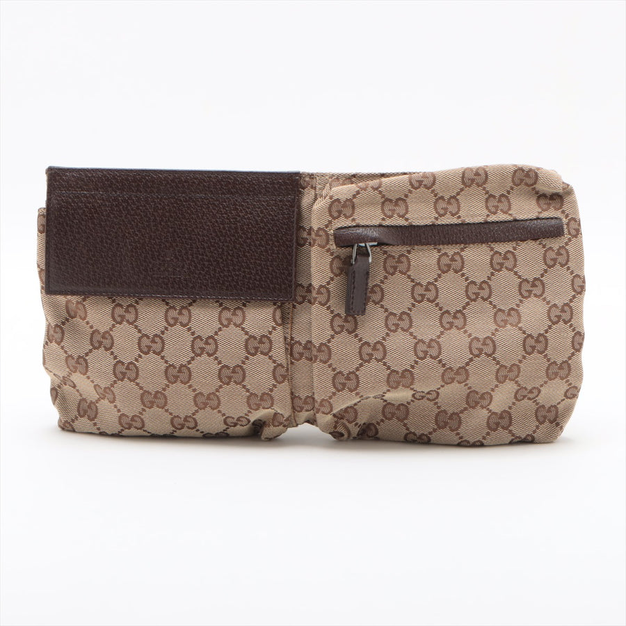 Gucci GG Canvas Canvas & Leather Waist Bag Beige #2214