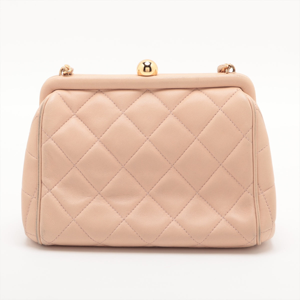 Chanel Matelasse Lamb Skin Gamaguchi Chain Bag Beige Gold Metal Fittings 4232687 #2362