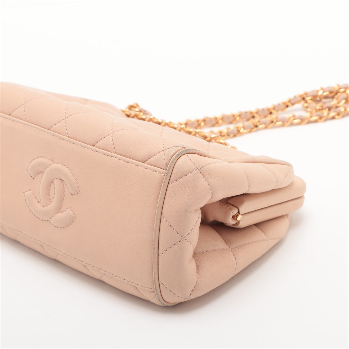 Chanel Matelasse Lamb Skin Gamaguchi Chain Bag Beige Gold Metal Fittings 4232687 #2362