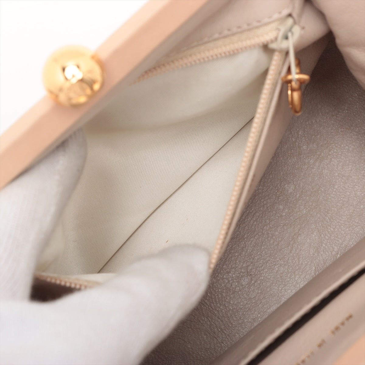Chanel Matelasse Lamb Skin Gamaguchi Chain Bag Beige Gold Metal Fittings 4232687 #2362