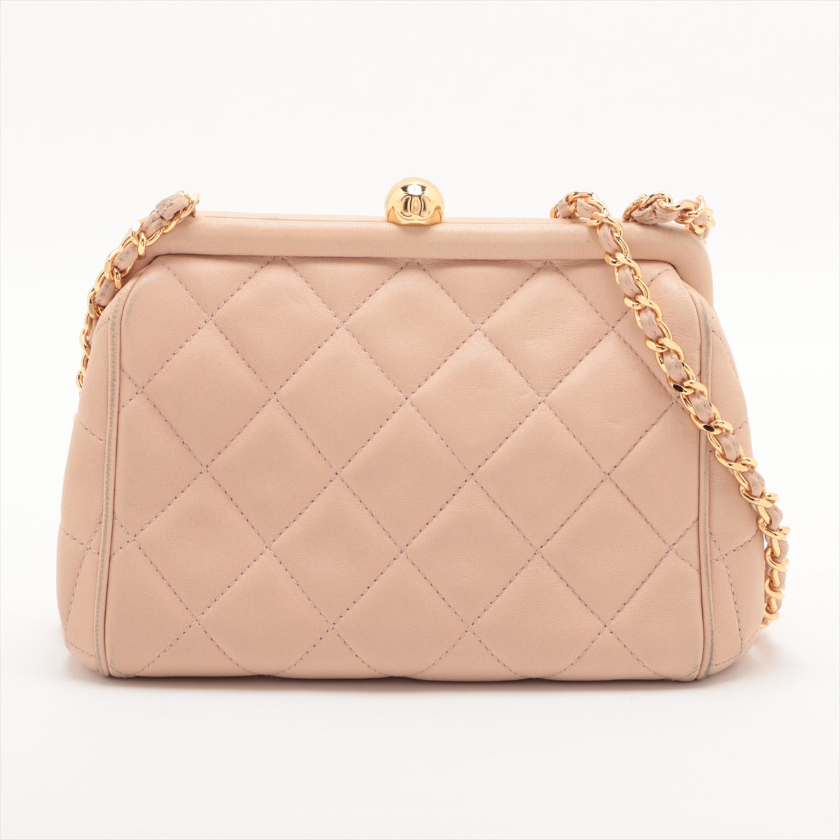 Chanel Matelasse Lamb Skin Gamaguchi Chain Bag Beige Gold Metal Fittings 4232687 #2362
