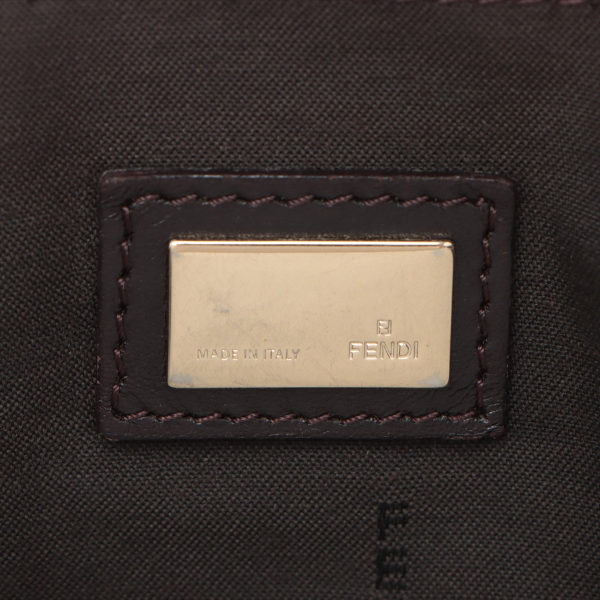 Fendi Zucchino Canvas & Leather Shoulder bag Brown 8BH196 #2328