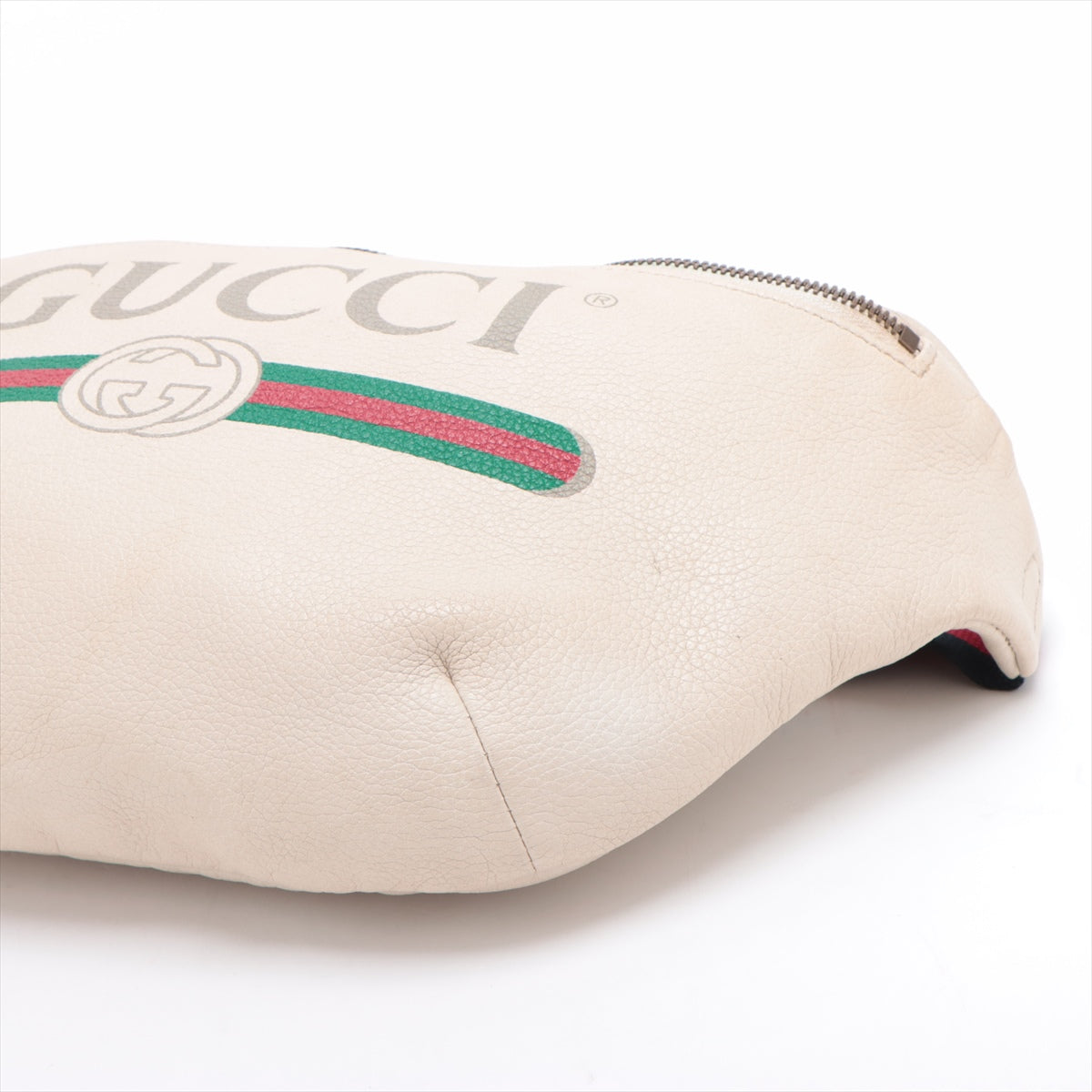 Gucci Logo Print Leather Sling Belt Bag Ivory 493869 #2350