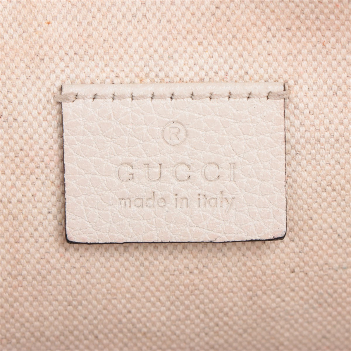 Gucci Logo Print Leather Sling Belt Bag Ivory 493869 #2350