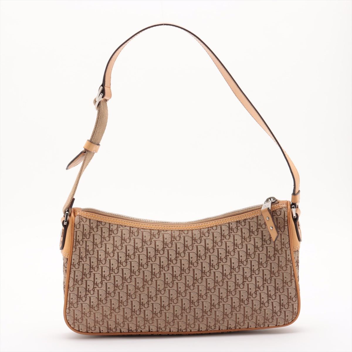Christian Dior Trotter Street Chic Canvas & Leather Pochette Shoulder Bag Beige #2358