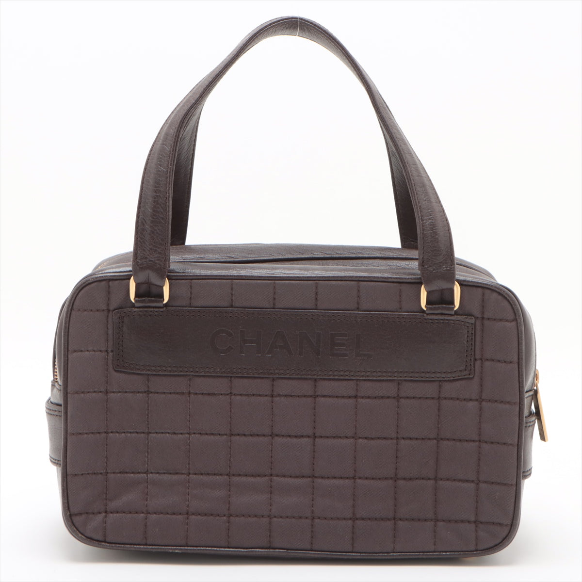 Chanel Chocolate Bar Canvas & Leather Shoulder bag Brown Gold Metal Fittings 7056382 #2430