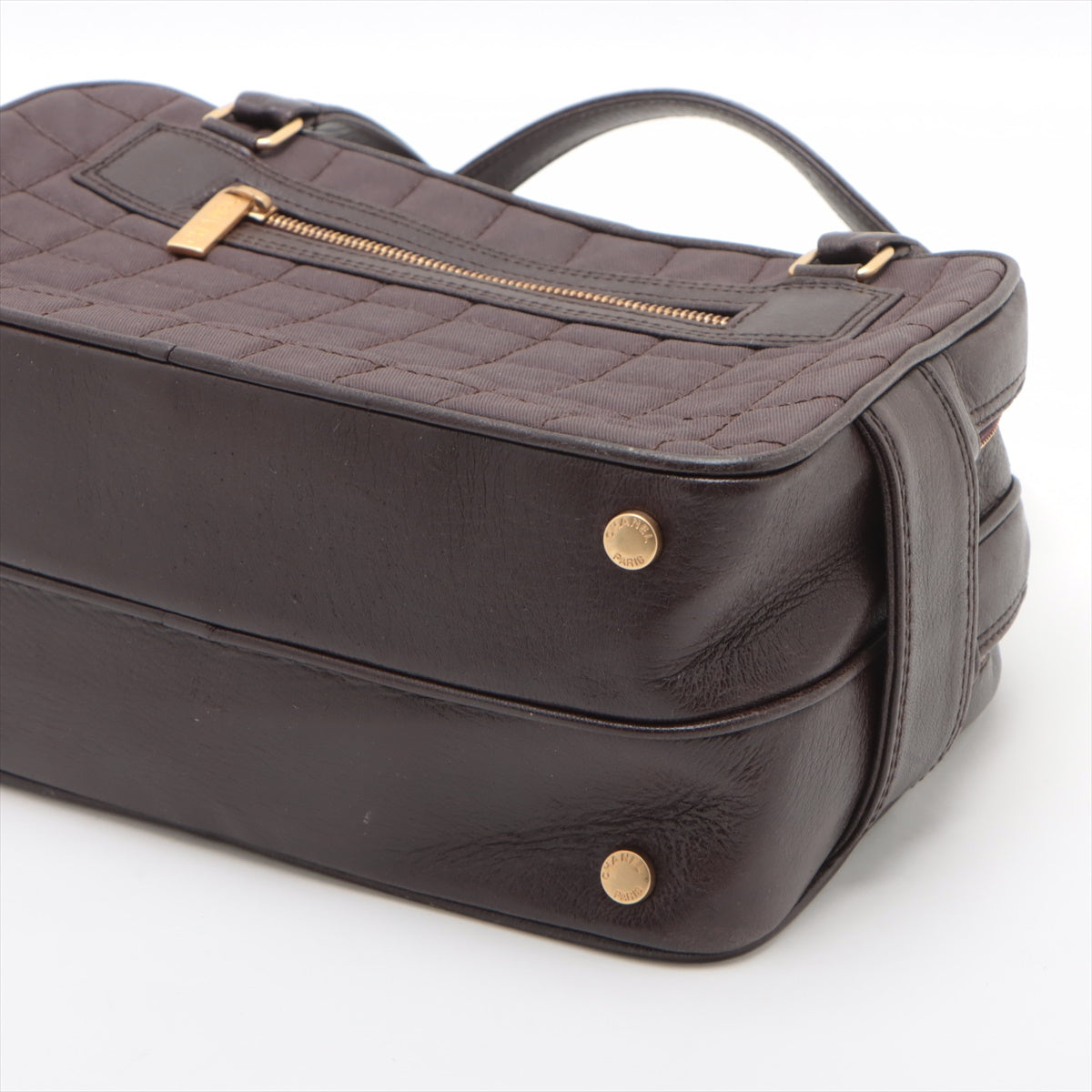Chanel Chocolate Bar Canvas & Leather Shoulder bag Brown Gold Metal Fittings 7056382 #2430