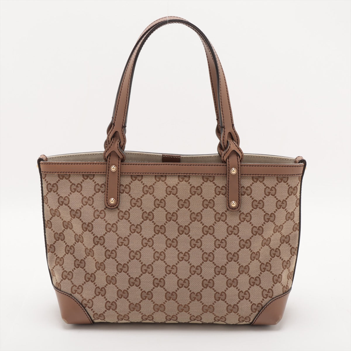 Gucci GG Canvas Canvas & Leather Hand bag Beige 269878 #2438