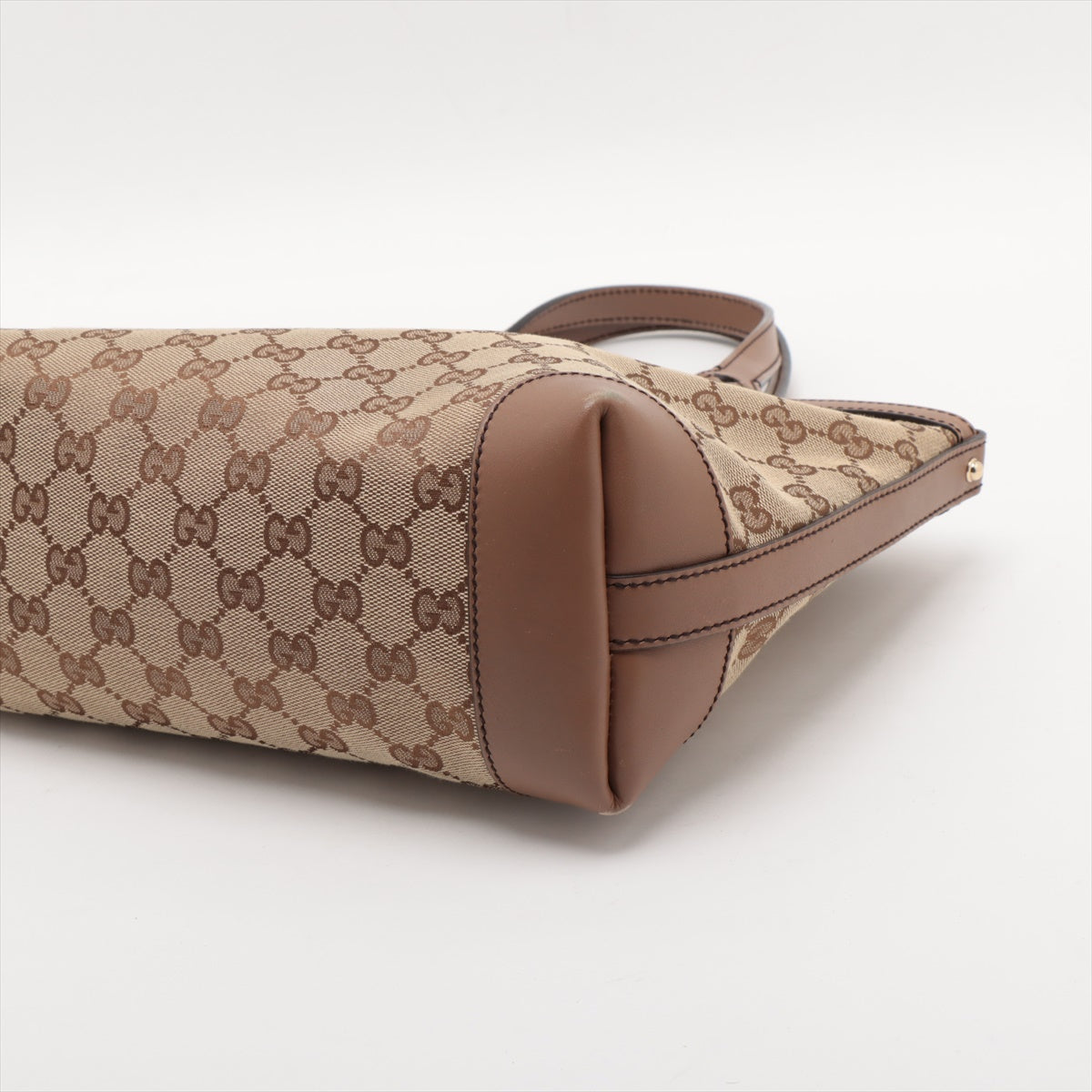Gucci GG Canvas Canvas & Leather Hand bag Beige 269878 #2438