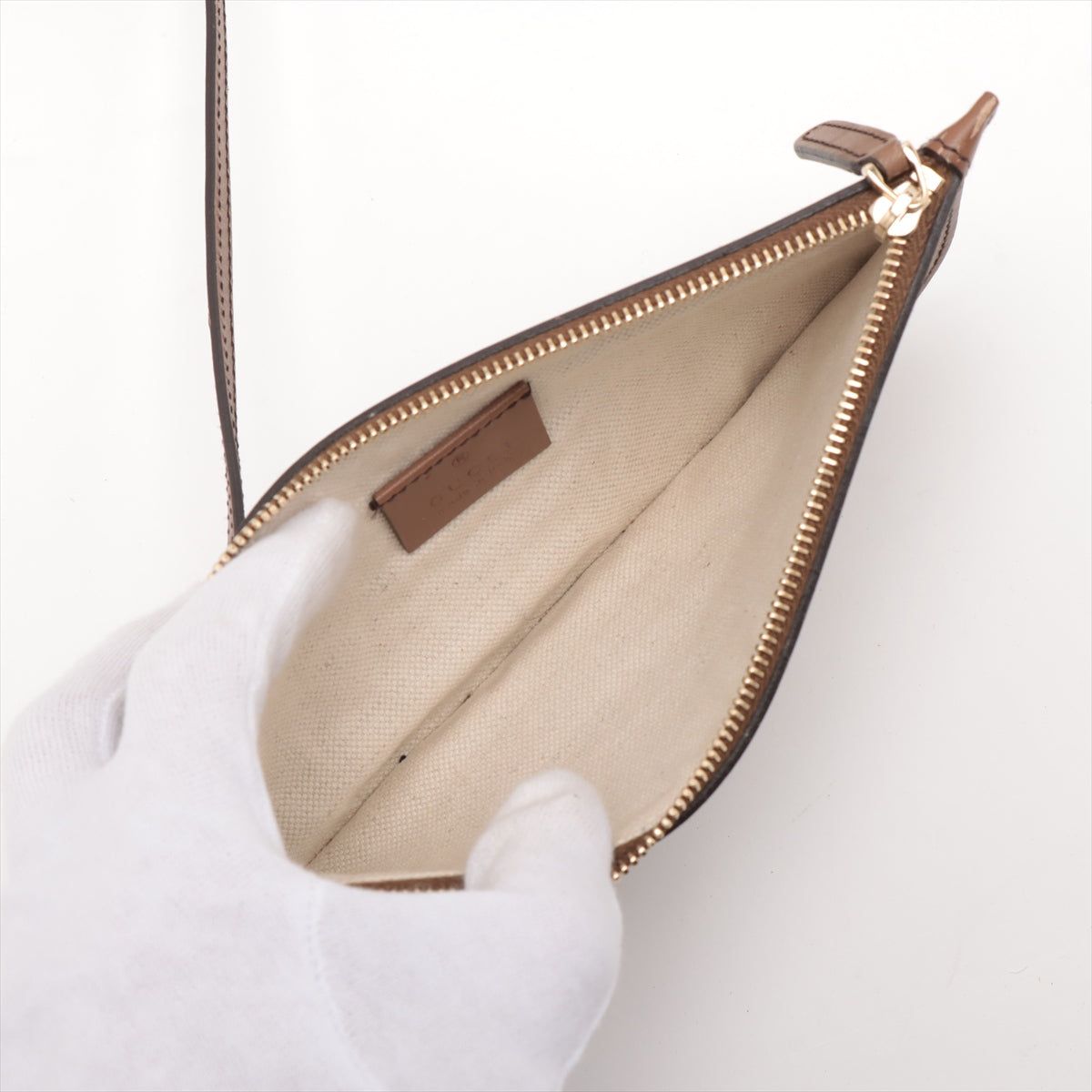 Gucci GG Canvas Canvas & Leather Hand bag Beige 269878 #2438