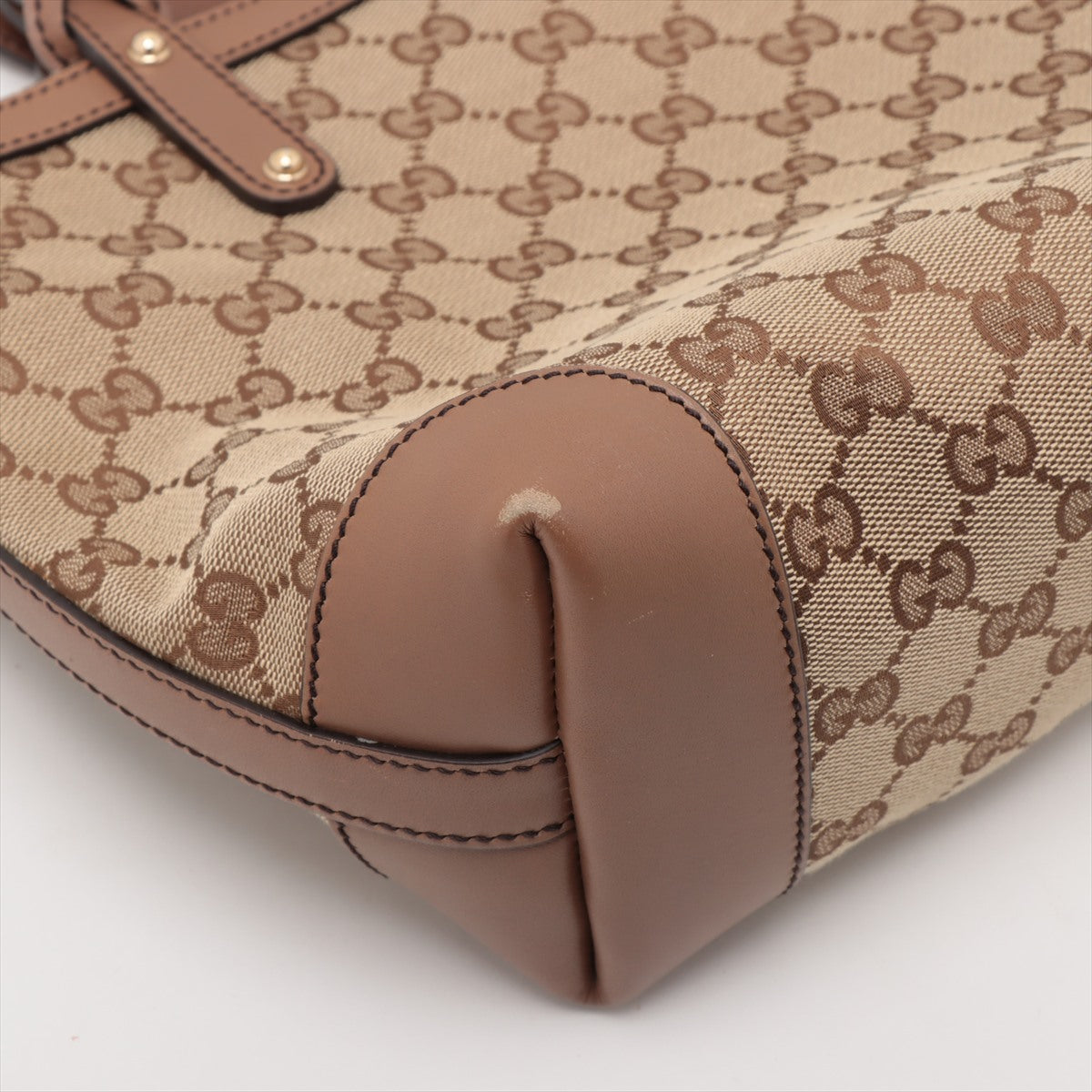 Gucci GG Canvas Canvas & Leather Hand bag Beige 269878 #2438