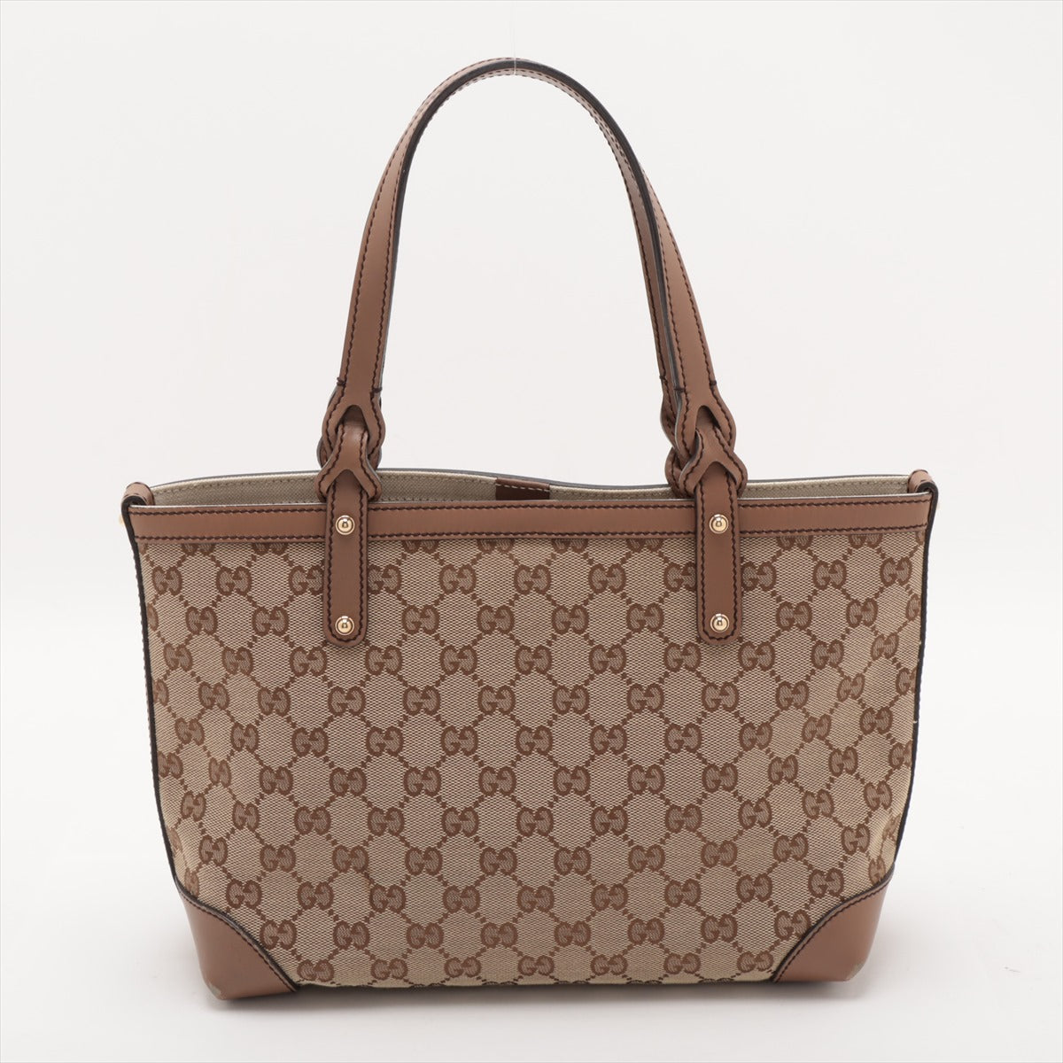Gucci GG Canvas Canvas & Leather Hand bag Beige 269878 #2438