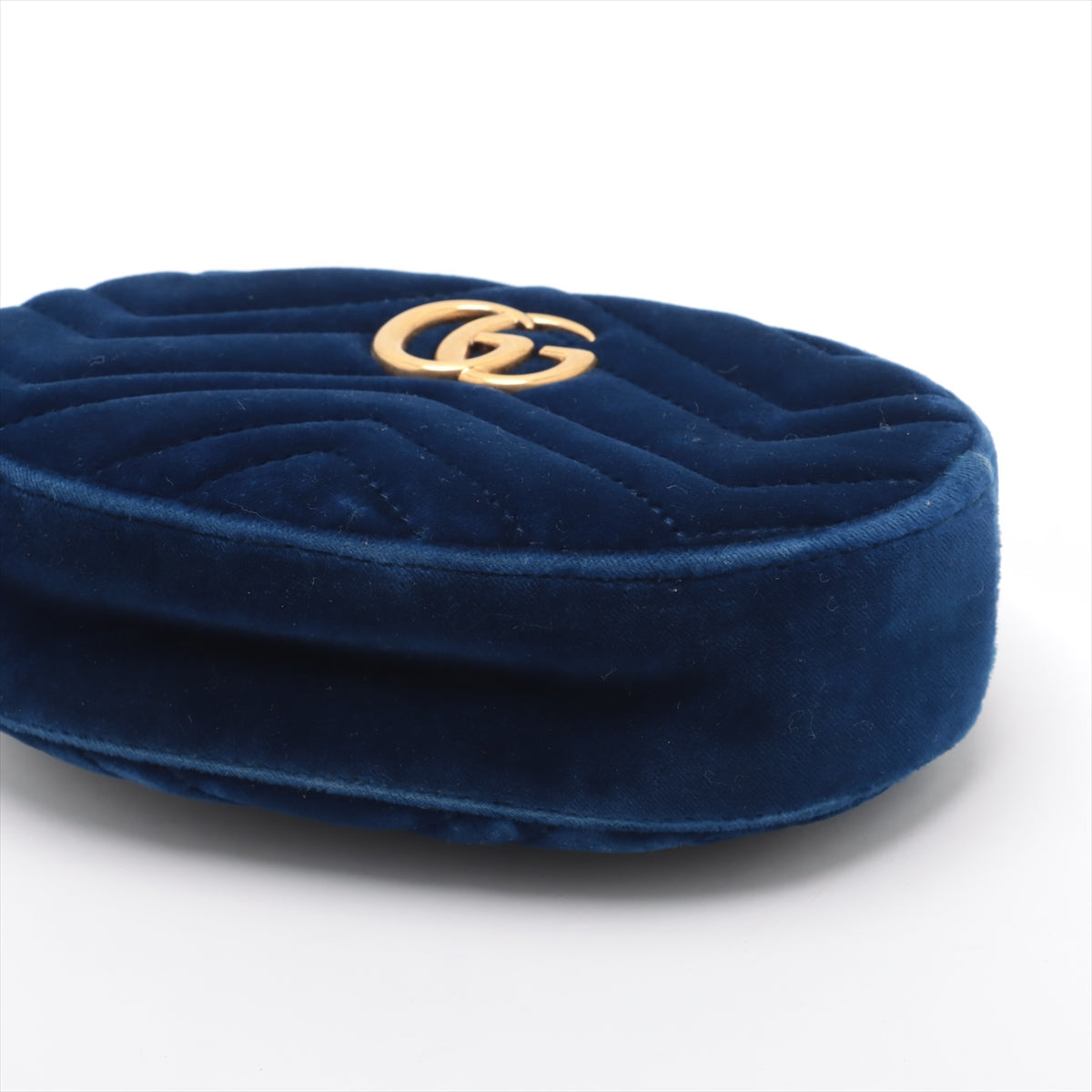 Gucci GG Marmont Velvet & Leather Waist Bag Blue 476434 #2614