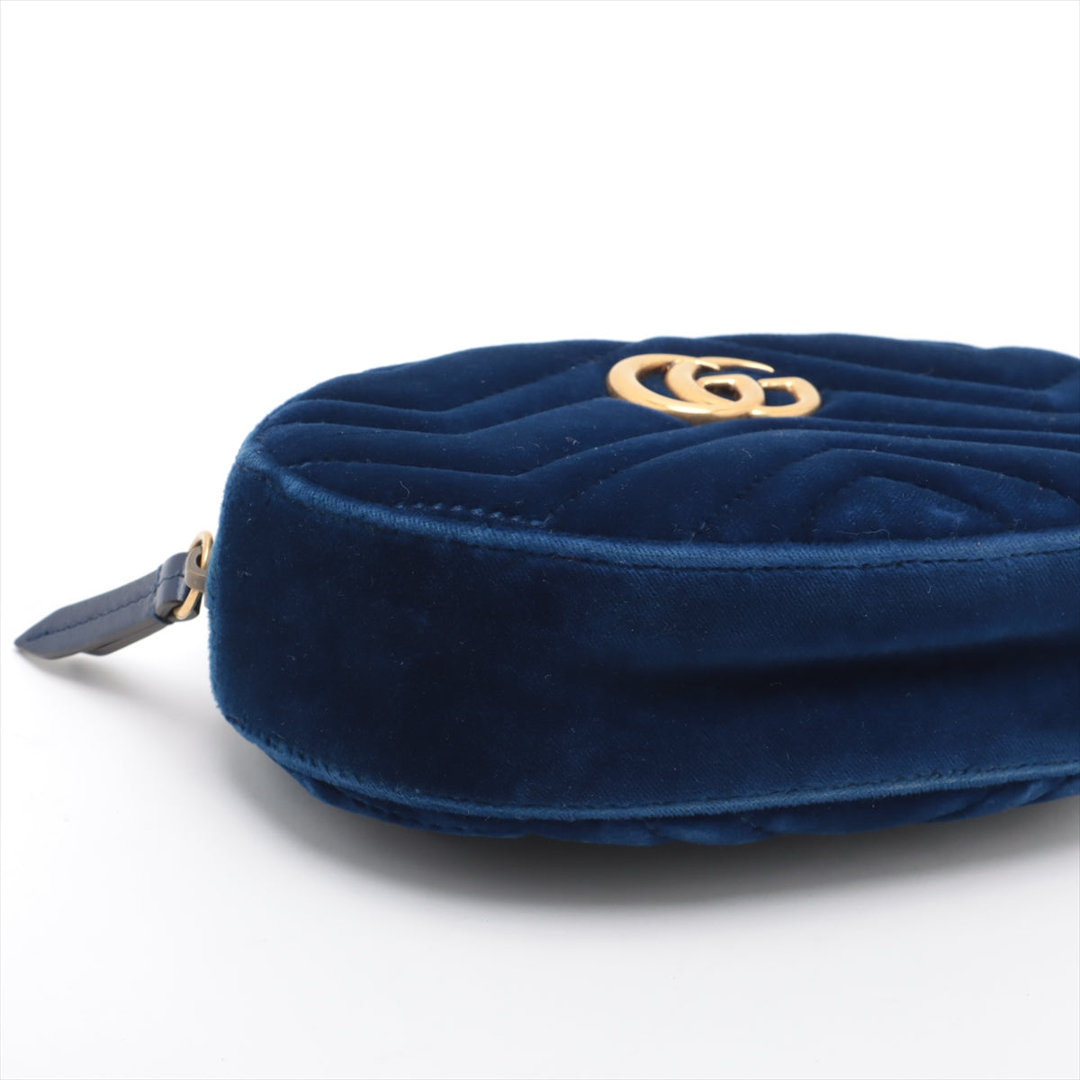 Gucci GG Marmont Velvet & Leather Waist Bag Blue 476434 #2614