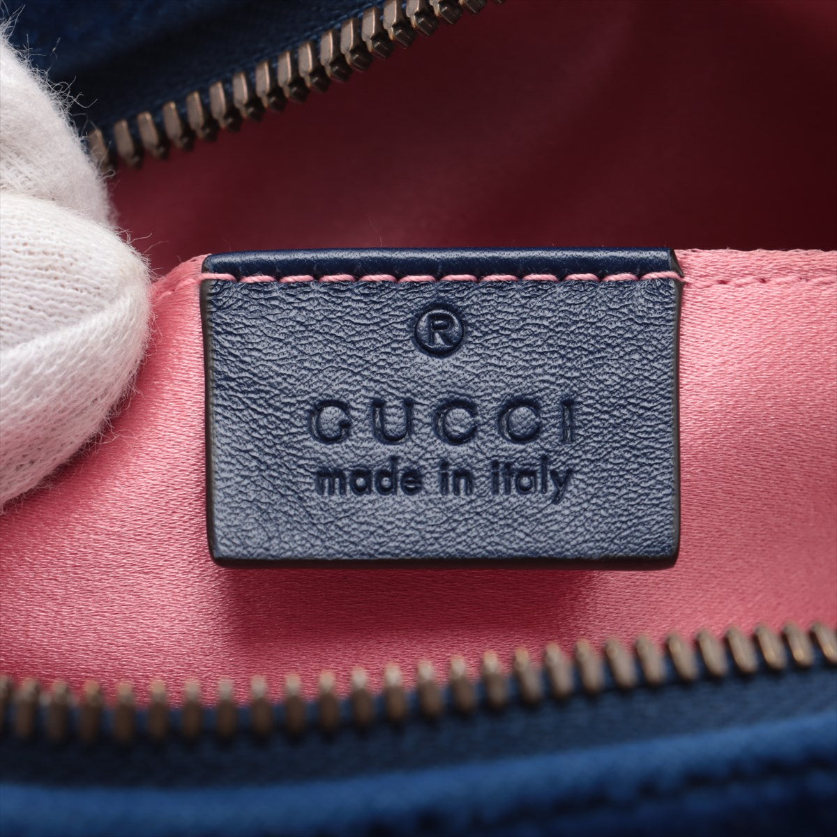 Gucci GG Marmont Velvet & Leather Waist Bag Blue 476434 #2614