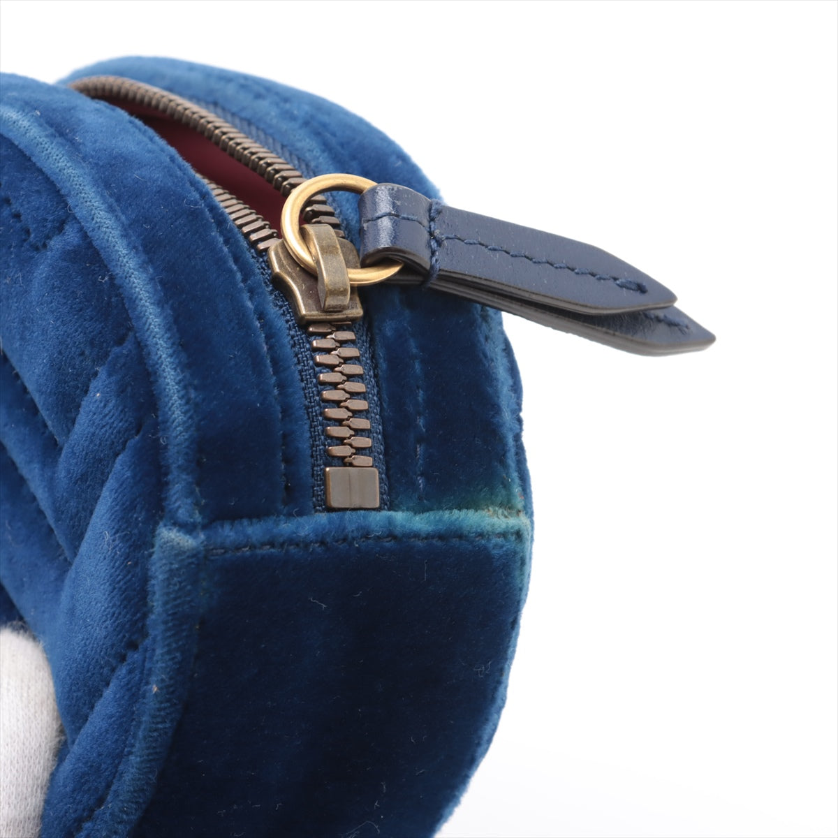 Gucci GG Marmont Velvet & Leather Waist Bag Blue 476434 #2614