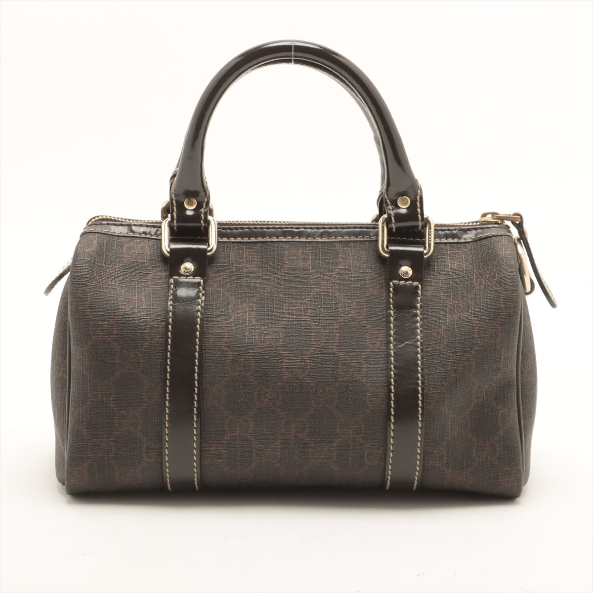 Gucci GG Supreme PVC & leather Mini Boston Bag Brown 193604 #2606