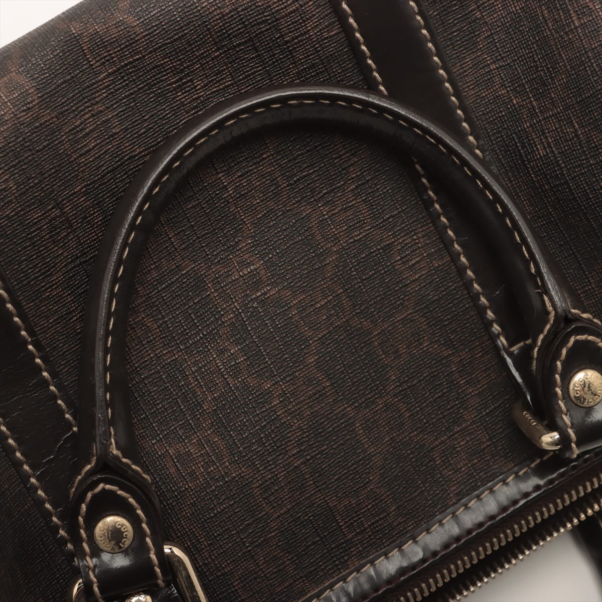 Gucci GG Supreme PVC & leather Mini Boston Bag Brown 193604 #2606
