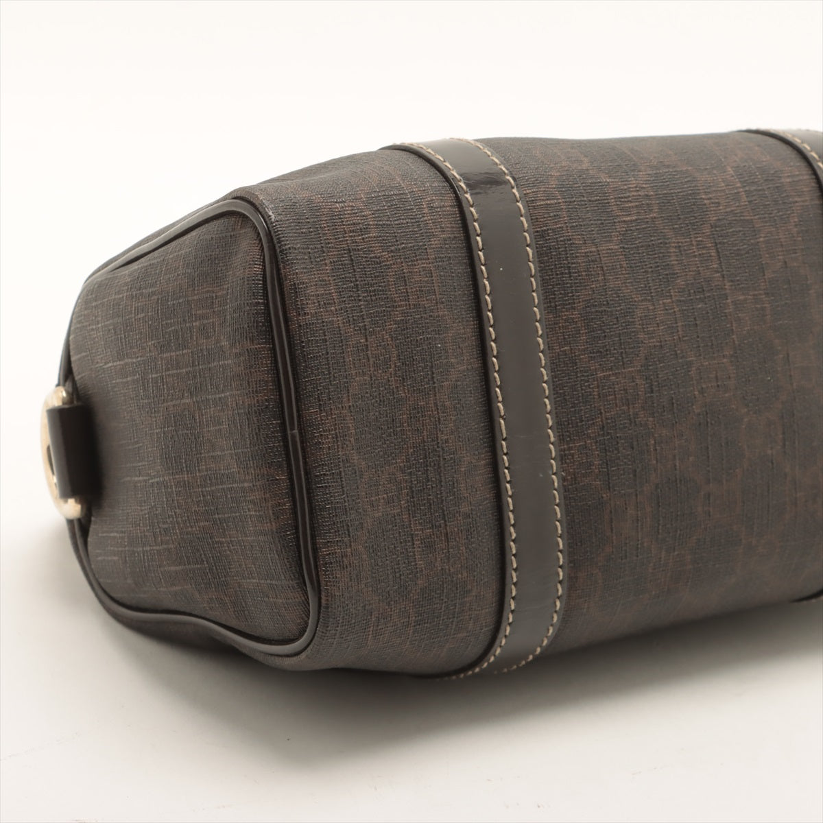 Gucci GG Supreme PVC & leather Mini Boston Bag Brown 193604 #2606