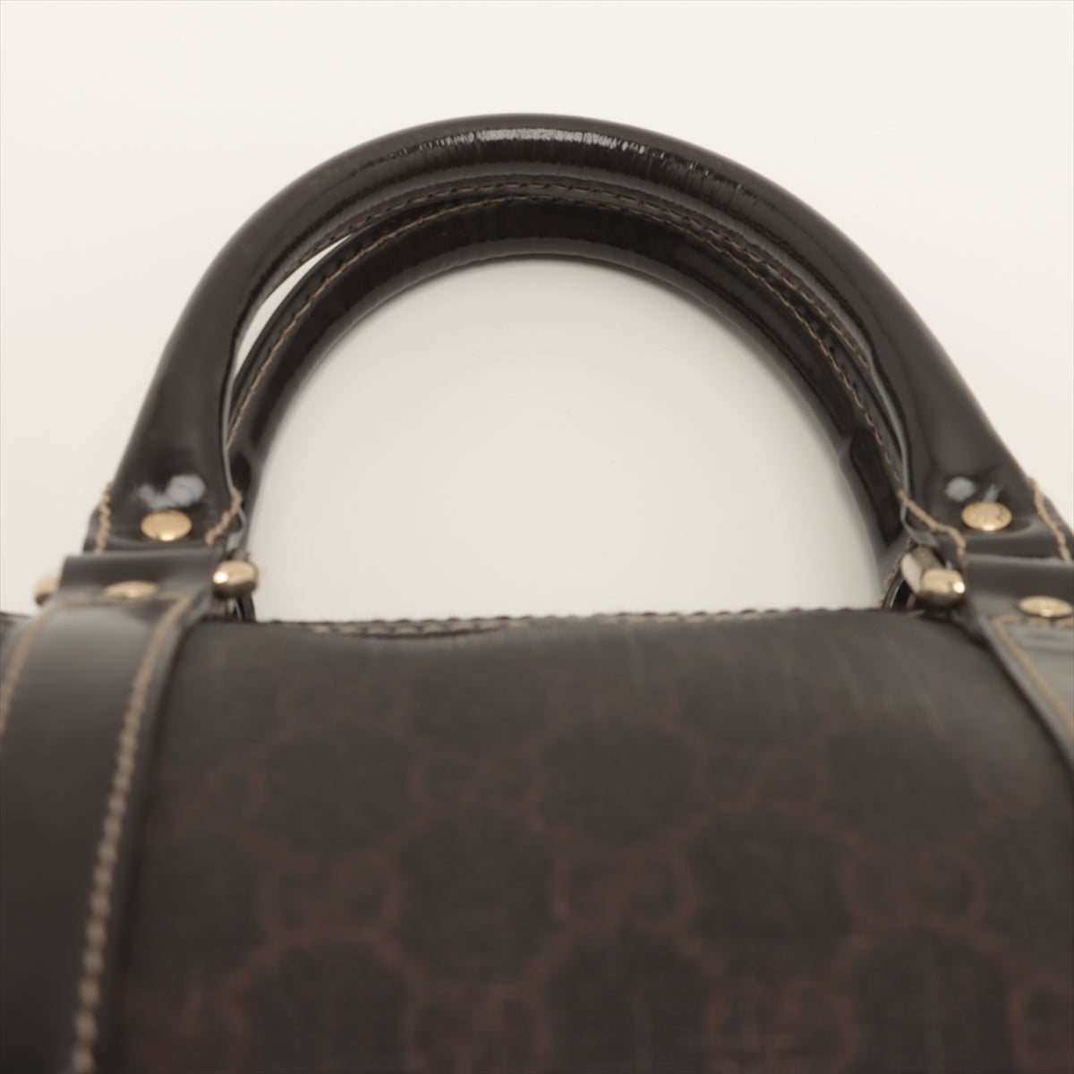 Gucci GG Supreme PVC & leather Mini Boston Bag Brown 193604 #2606