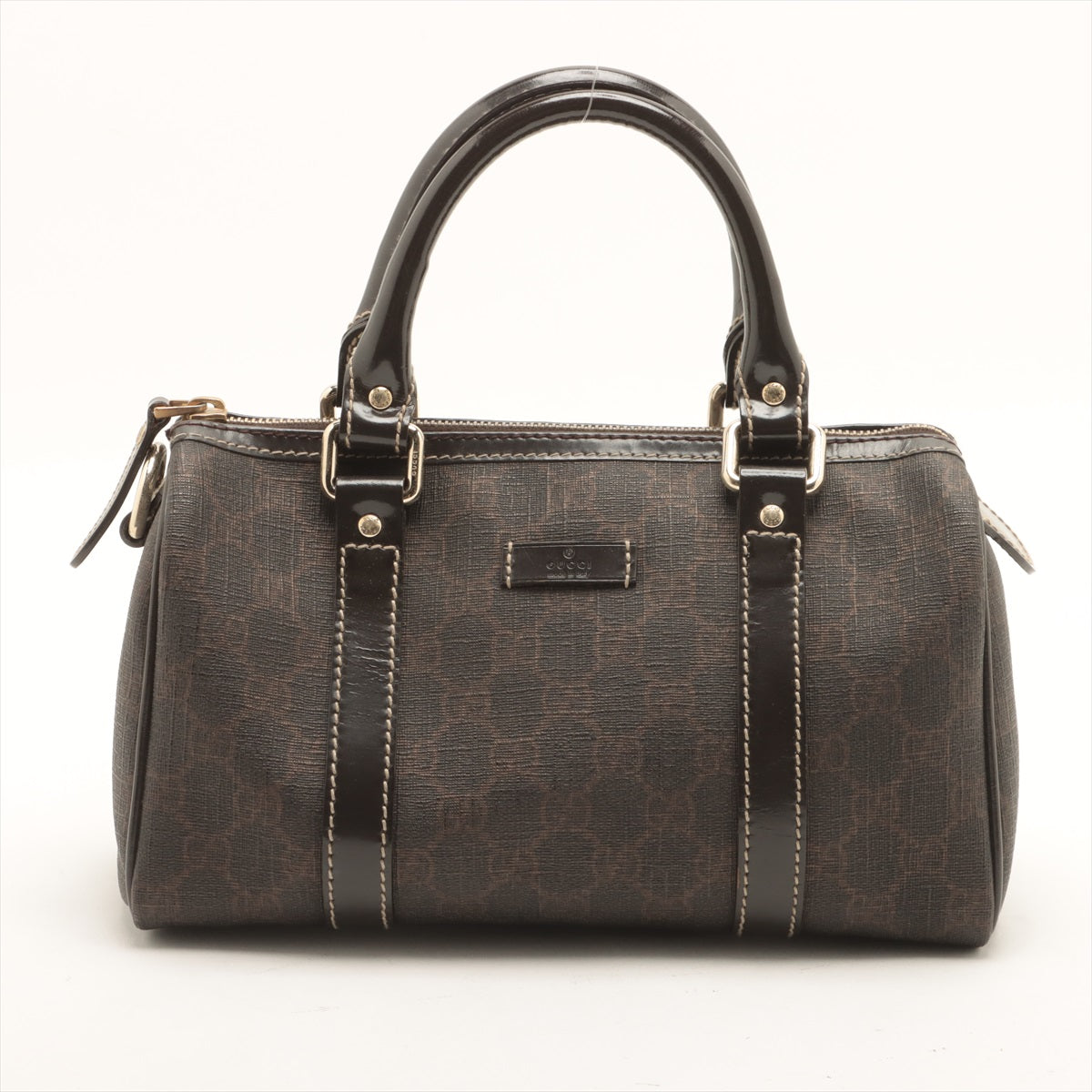 Gucci GG Supreme PVC & leather Mini Boston Bag Brown 193604 #2606
