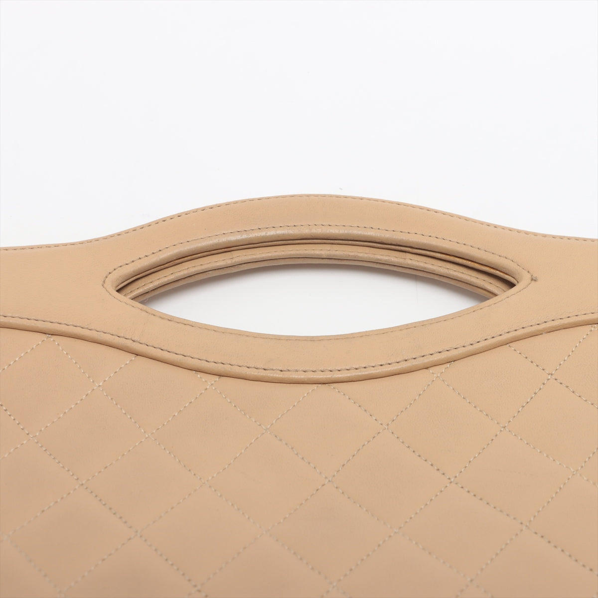 Chanel Matelasse Lambskin 2 Way Shoulder Bag Beige Gold Metal Fittings #3750