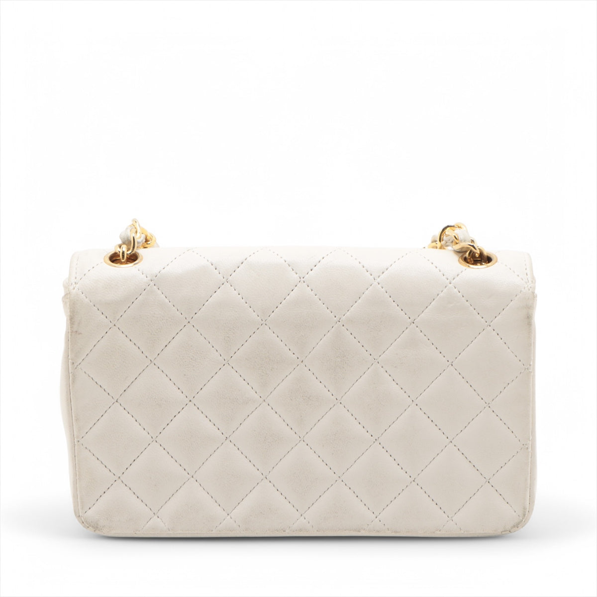 Chanel Matelasse Lambskin Single Flap Single Chain Bag White Gold Metal Fittings SKU-#3751