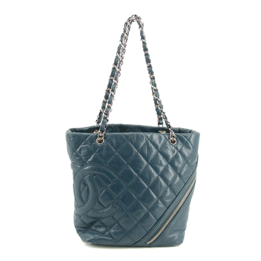 Chanel Matelasse Aged Calfskin Blue Club Shoulder Bag #3450