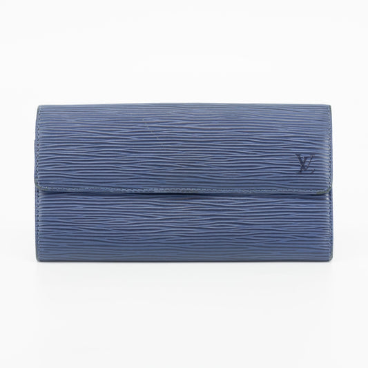 Louis Vuitton Epi Blue Sarah Wallet #1776