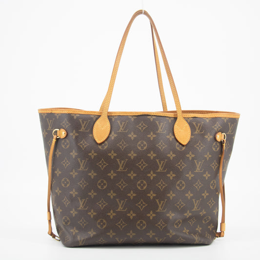 Louis Vuitton Canvas Brown Monogram Neverfull MM- #1354