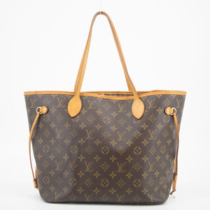 Louis Vuitton Canvas Brown Monogram Neverfull MM- #1354
