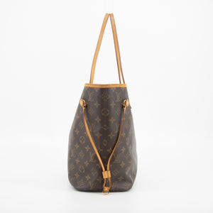 Louis Vuitton Canvas Brown Monogram Neverfull MM- #1354