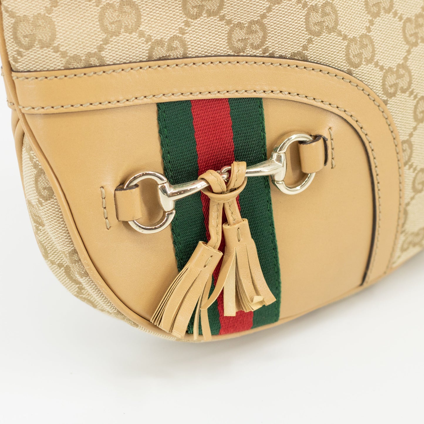 Gucci Beige GG Supreme Canvas Web/Horsebit Detail Crossbody Bag