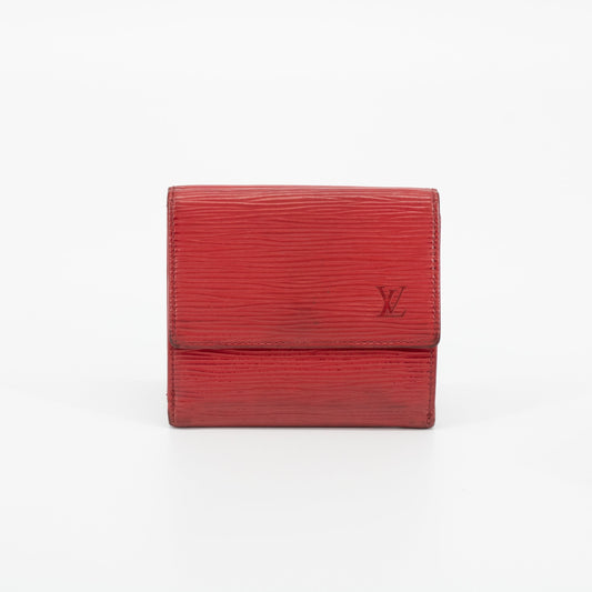 Louis Vuitton Red Epi Compact Wallet #1653