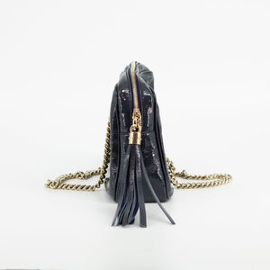 Gucci Navy Patent Leather Soho Chain Shoulder Bag