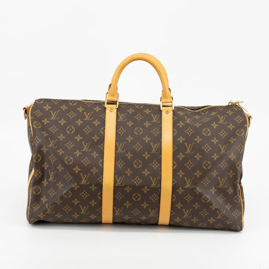 Louis Vuitton Monogram Keepall Bandouliere 50 Canvas Travel Bag