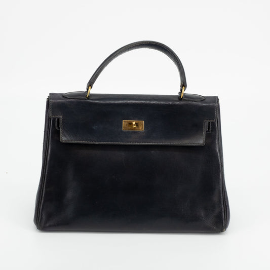 Hermes Vintage 1949 Kelly 32 Midnight Blue Leather #1701