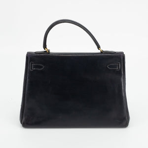 Hermes Vintage 1949 Kelly 32 Midnight Blue Leather #1701