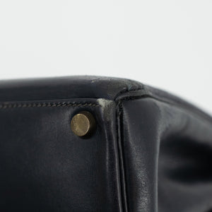 Hermes Vintage 1949 Kelly 32 Midnight Blue Leather #1701