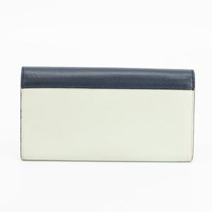 Celine Long Wallet in Navy and Mint Green Leather #1755
