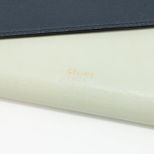 Celine Long Wallet in Navy and Mint Green Leather #1755