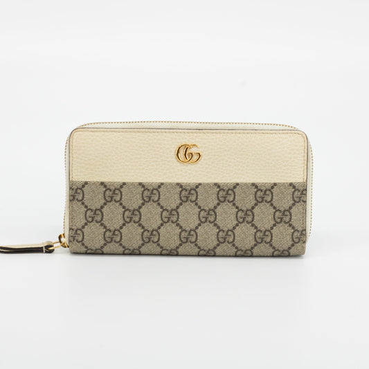 Gucci GG Canvas Coated Marmont w/ White Trim Wallet  #1834