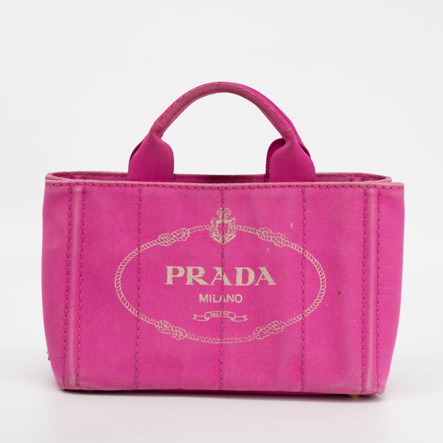 Prada Pink 2-Way Canapa Logo Small Tote #1836