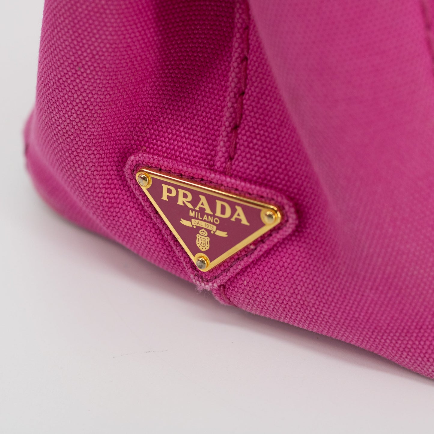 Prada Pink 2-Way Canapa Logo Small Tote #1836