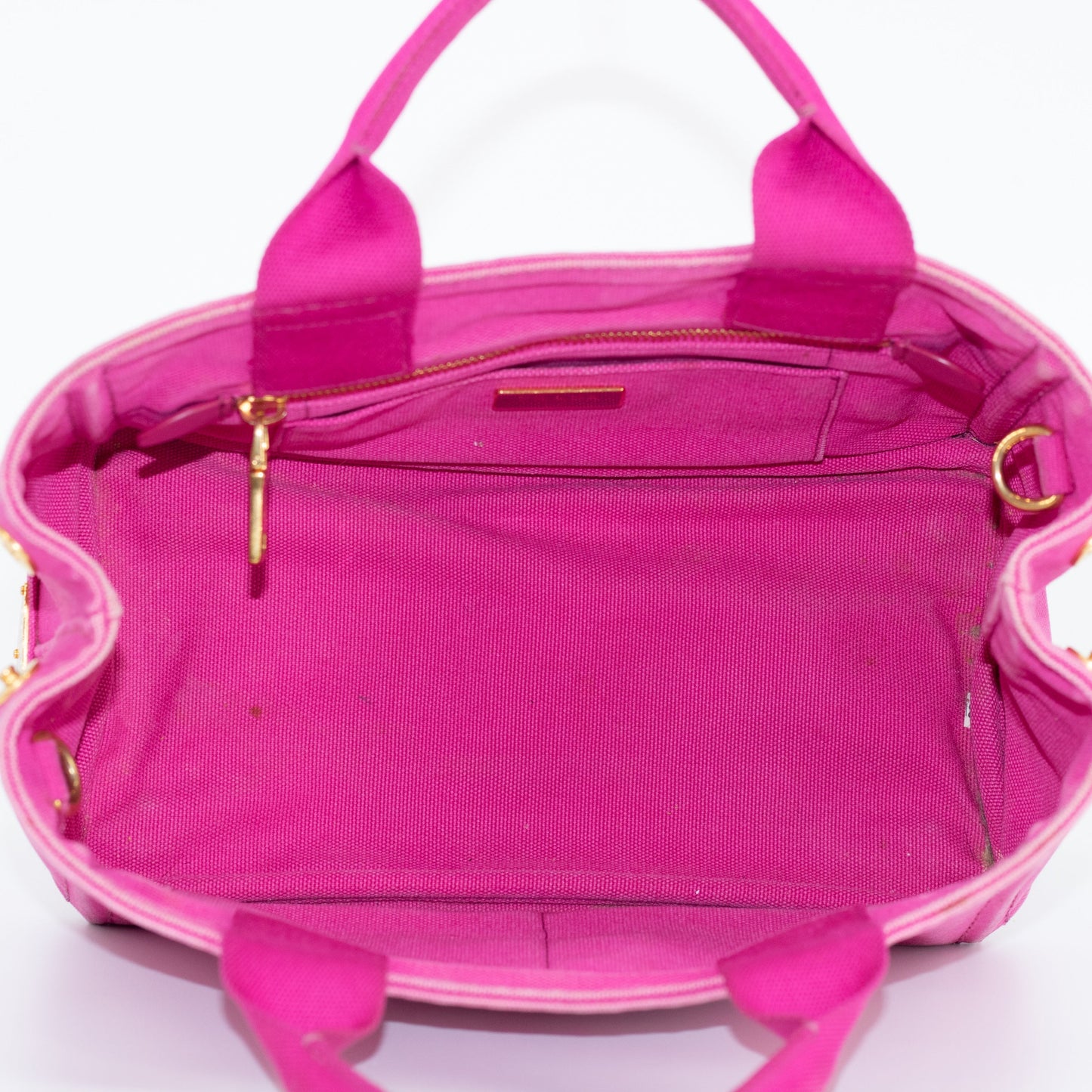 Prada Pink 2-Way Canapa Logo Small Tote #1836