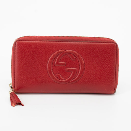 Gucci GG Red Soho Zip Around Wallet #1849