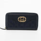 Gucci Navy Interlocking G Leather Round Zipper Long Wallet #1863